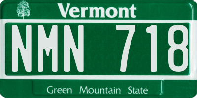 VT license plate NMN718