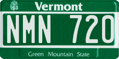 VT license plate NMN720