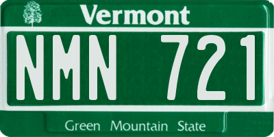 VT license plate NMN721