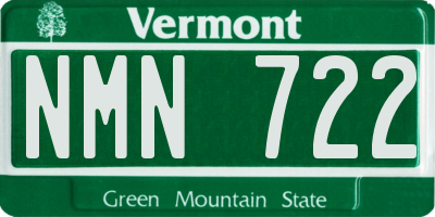 VT license plate NMN722