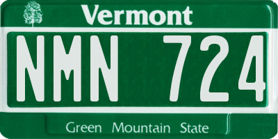 VT license plate NMN724
