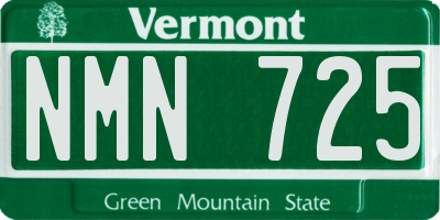 VT license plate NMN725