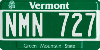 VT license plate NMN727