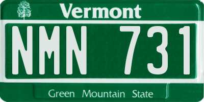 VT license plate NMN731