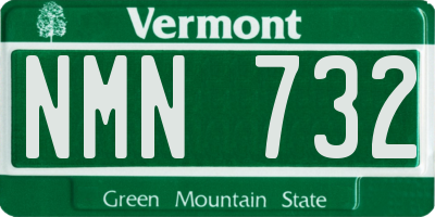 VT license plate NMN732