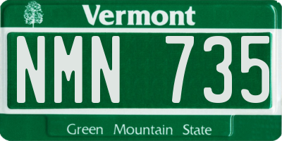 VT license plate NMN735