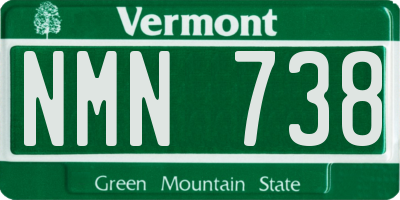 VT license plate NMN738