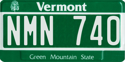 VT license plate NMN740