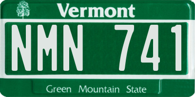 VT license plate NMN741