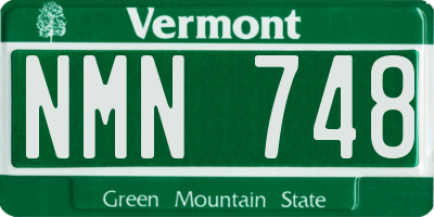 VT license plate NMN748