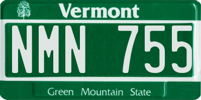 VT license plate NMN755