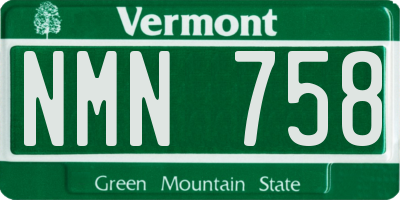 VT license plate NMN758