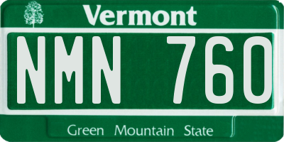 VT license plate NMN760
