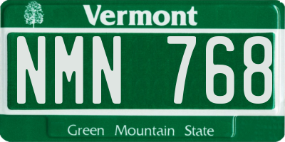 VT license plate NMN768