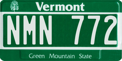 VT license plate NMN772