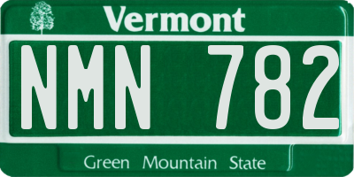 VT license plate NMN782