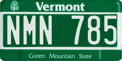 VT license plate NMN785