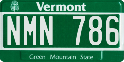VT license plate NMN786