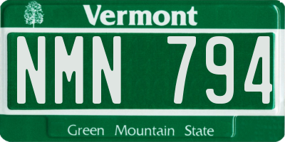VT license plate NMN794