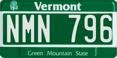VT license plate NMN796