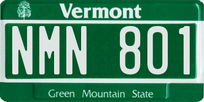 VT license plate NMN801