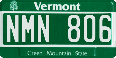 VT license plate NMN806
