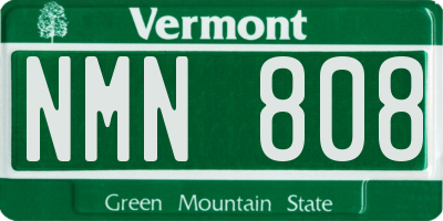 VT license plate NMN808