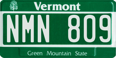 VT license plate NMN809