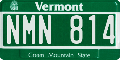 VT license plate NMN814