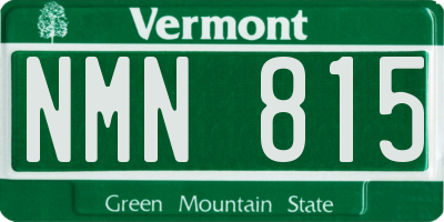 VT license plate NMN815
