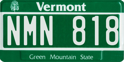 VT license plate NMN818