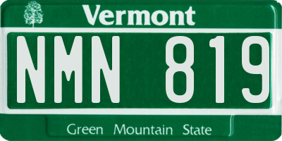 VT license plate NMN819