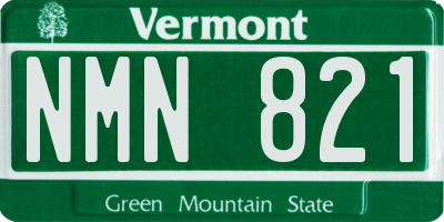VT license plate NMN821