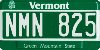 VT license plate NMN825