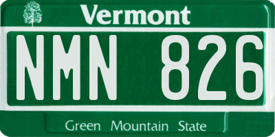 VT license plate NMN826