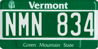 VT license plate NMN834