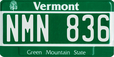 VT license plate NMN836