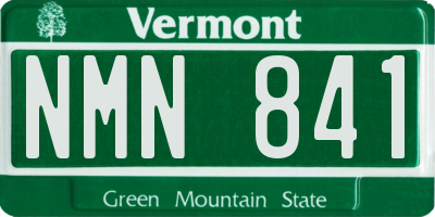 VT license plate NMN841