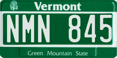 VT license plate NMN845