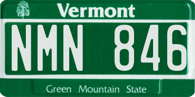 VT license plate NMN846