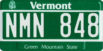 VT license plate NMN848