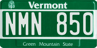 VT license plate NMN850