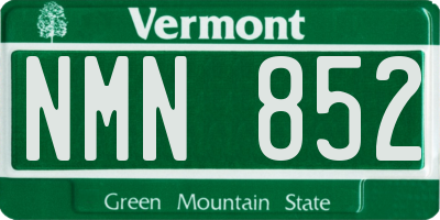 VT license plate NMN852