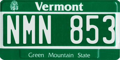 VT license plate NMN853