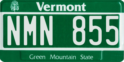 VT license plate NMN855