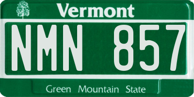 VT license plate NMN857