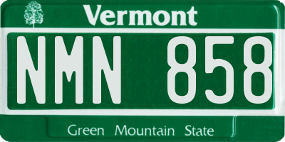 VT license plate NMN858