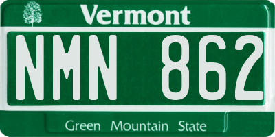 VT license plate NMN862