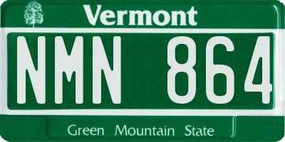 VT license plate NMN864