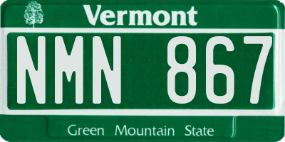 VT license plate NMN867